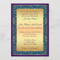 Die lila aquamarines Wedding Goldverzierten Rollen