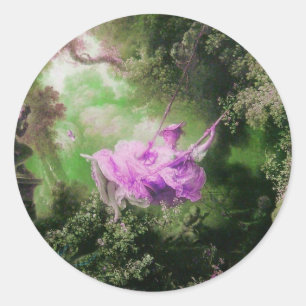 DIE lila, grüne Veilchen Runder Aufkleber
