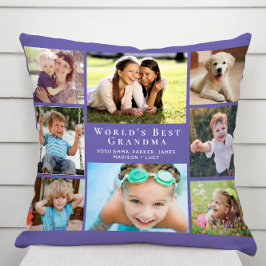 Die Lila Oma-Collage der Welt Kissen