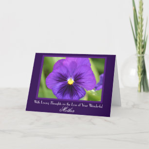 Die Lila Pansy Sympathy Card der Mutter Karte