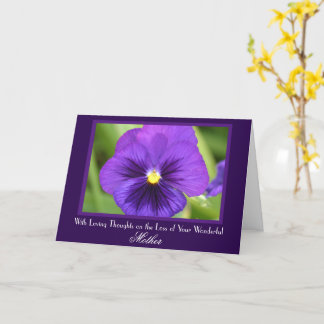 Die Lila Pansy Sympathy Card der Mutter Karte