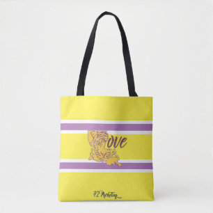 Die lila Tiger u. die GoldTasche trägt Tasche