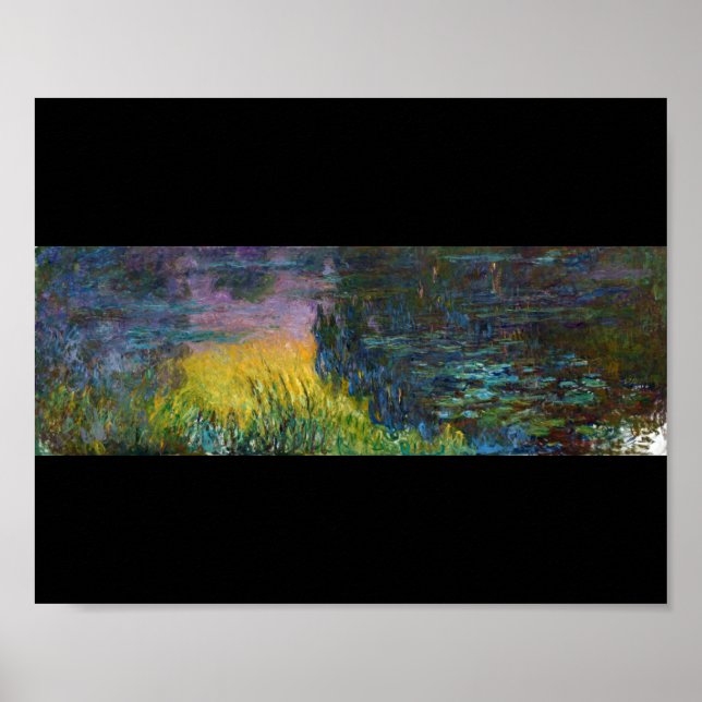 Die Lilie des Wassers - die Sonne, Claude Monet Poster (Vorne)