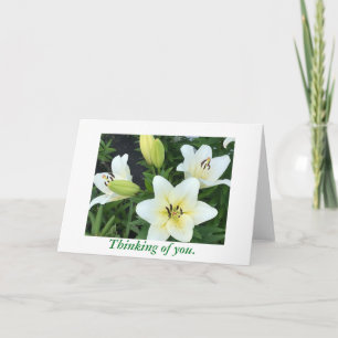 Die Lilien des weißen Gelben Tages denken an Ihre  Karte