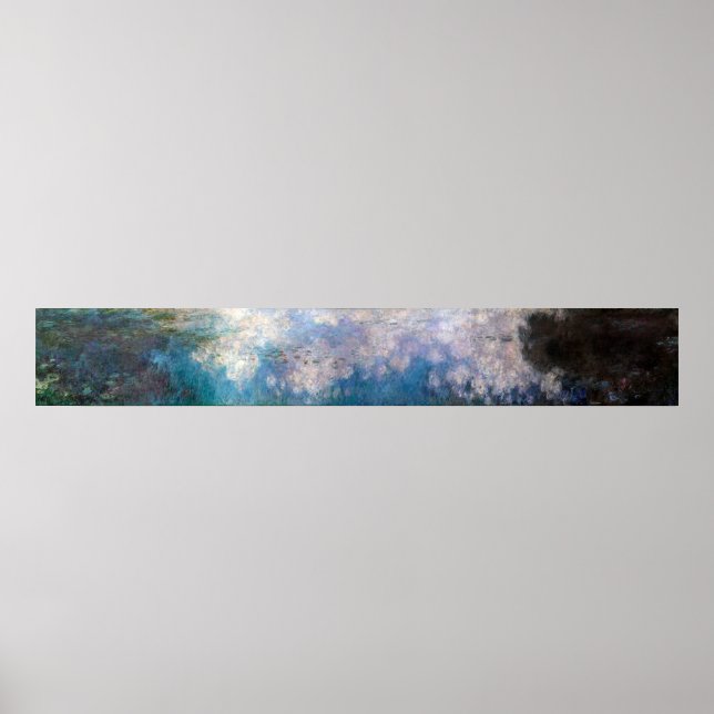 Die Lilien - die Wolken, Claude Monet Poster (Vorne)