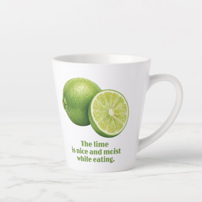 Die Limette, saftige, frische grüne Frucht Milchtasse (Rechts)