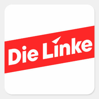 Die linke quadratischer aufkleber