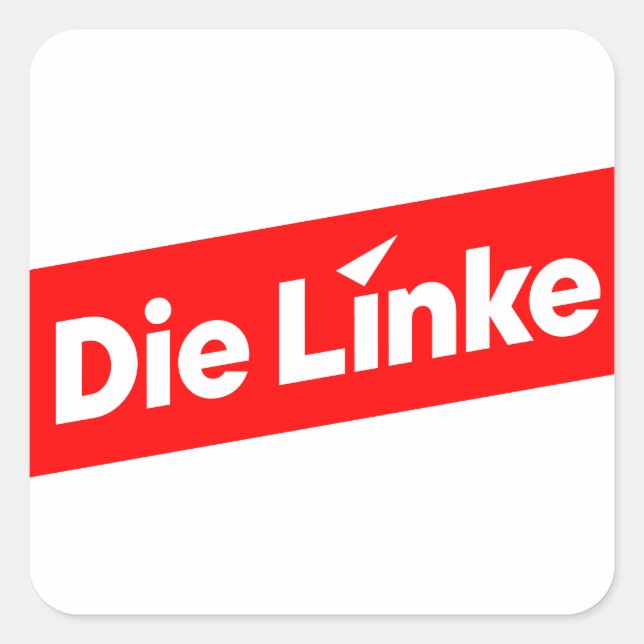 Die linke  quadratischer aufkleber (Vorderseite)