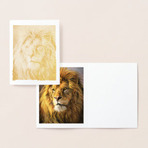 Die Lion Gold Foil Note Card gerettet Folienkarte