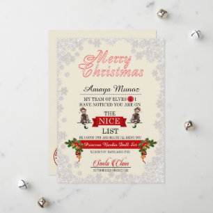 Die Liste der Nizza des schneebedeckten Weihnachts Feiertagskarte