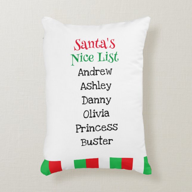 "Die Liste des Weihnachtsmannes" Dekokissen (Vorderseite(Vertikal))