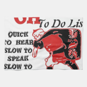 Die Liste des Weihnachtsmanns. Geschirrtuch