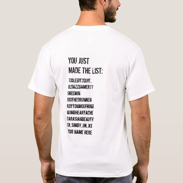 Die Liste T-Shirt (Rückseite)