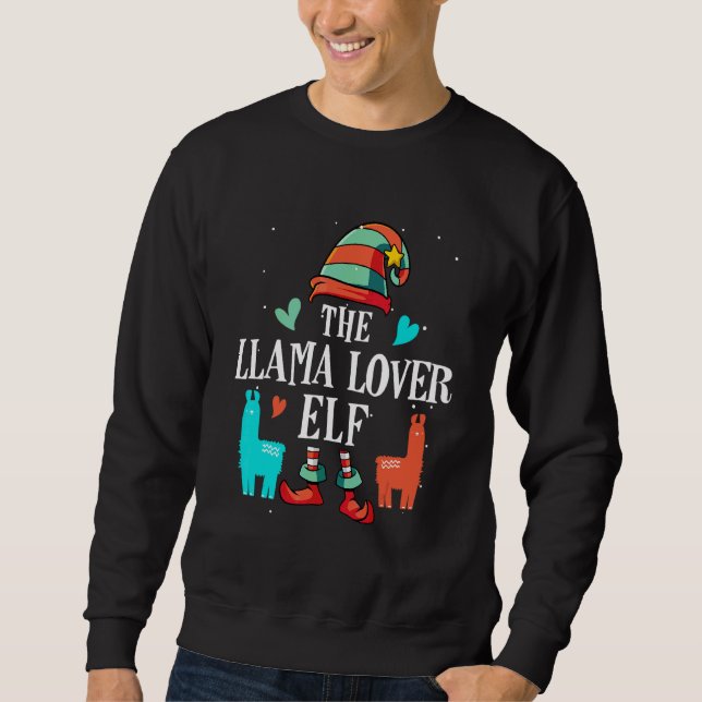 Die Llama-Elfen-Weihnachts-Matching-Gruppe Sweatshirt (Vorderseite)