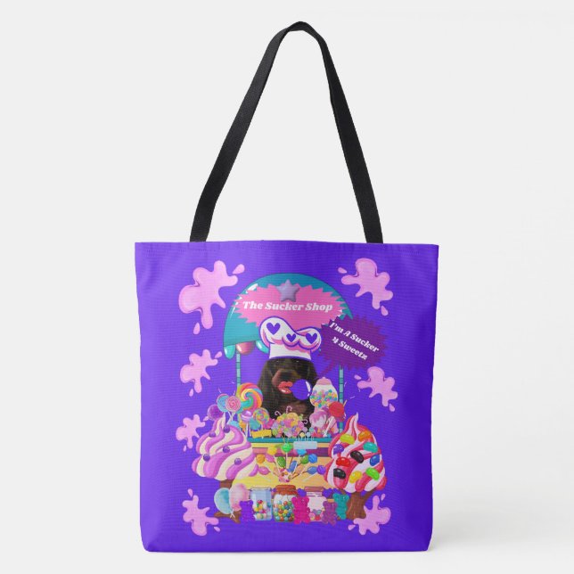 Die Lollipop & Candy Shop Tote Tasche (Vorderseite)