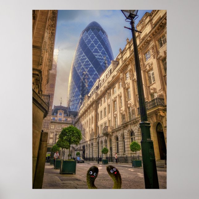 Die Londoner Gherkins Poster (Vorne)