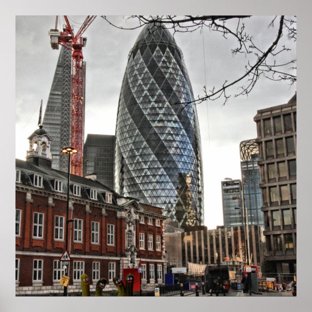 Die Londoner Gherkins Poster (Vorne)