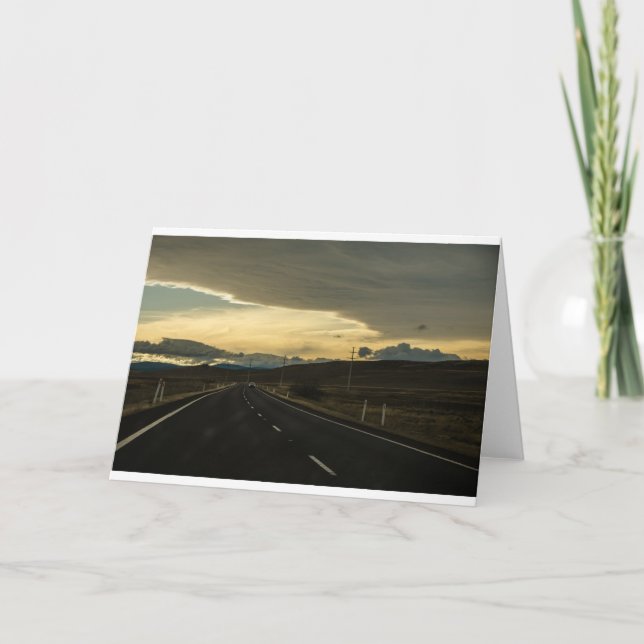 Die Long Road Zuhause - Auto auf der Autobahn Karte (Vorderseite)