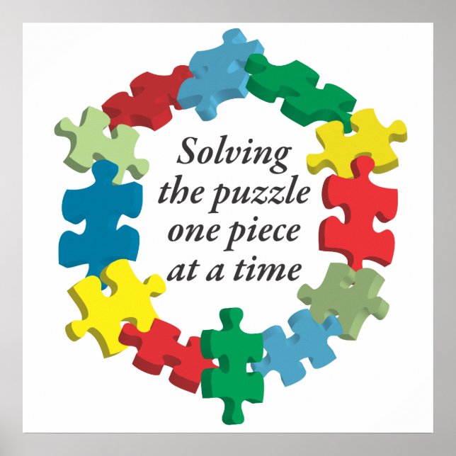 Die Lösung des Puzzles...Poster Art weiß Poster (Vorne)