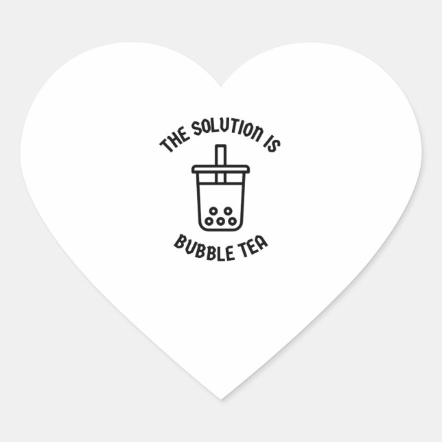 Die Lösung ist der Bubeltee Herz-Aufkleber (Vorderseite)