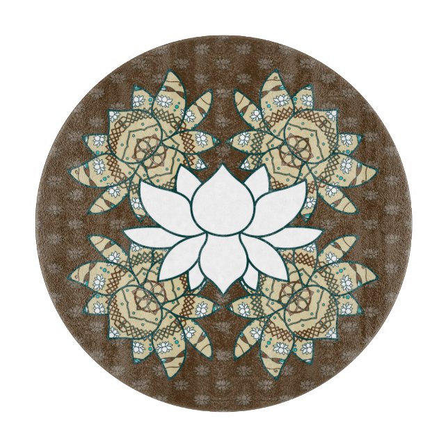 Die Lotus-Glasschneidplatte Schneidebrett (Vorderseite)