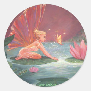 Die Lotus Pond Fairy Runder Aufkleber