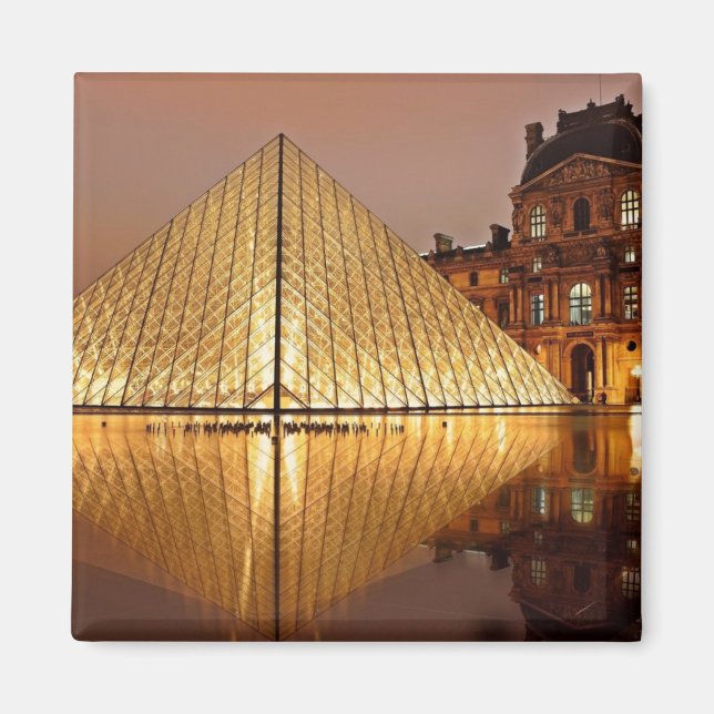 Die Louvre-Galerie, Paris in der Nacht Magnet (Vorne)