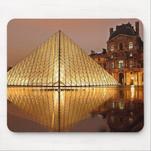Die Louvregalerie, Paris nachts Mousepad