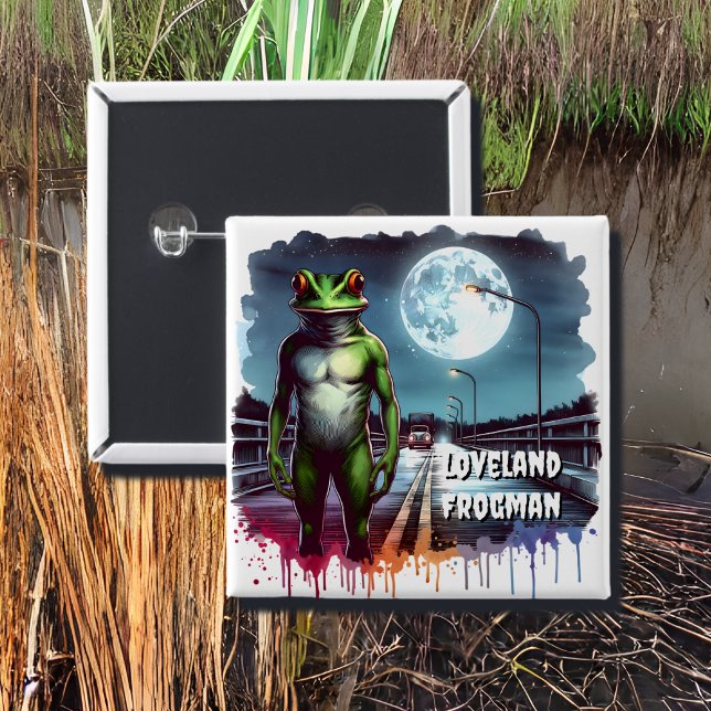 Die Loveland Frogman | Ohio Cryptid Button (Von Creator hochgeladen)