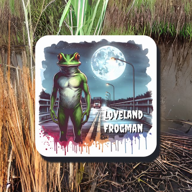 Die Loveland Frogman | Ohio Cryptid Quadratischer Aufkleber (Von Creator hochgeladen)