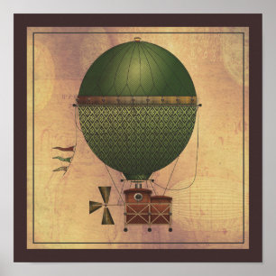 Die Luftschiff-Citronnier-Dampfmaschine Poster