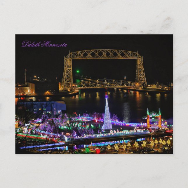 Die Luftseilbrücke und Bentleyville Minnesota Postkarte (Vorderseite)