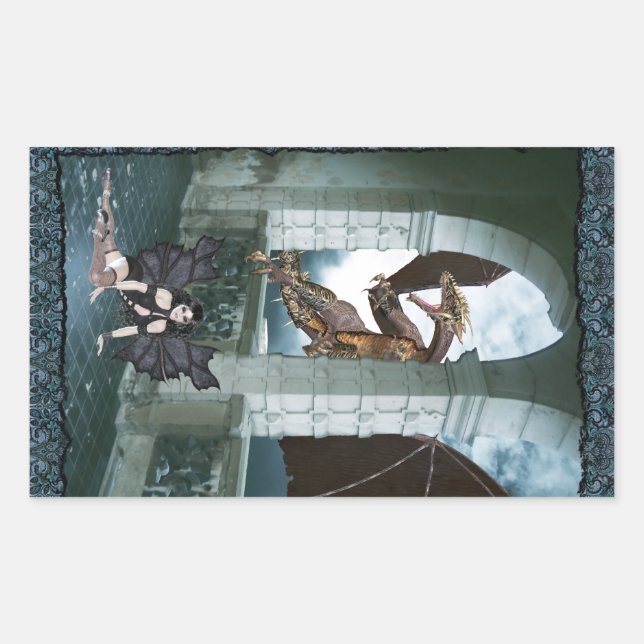 Die Lüge des Drachen Rechteckiger Aufkleber (Vorderseite)