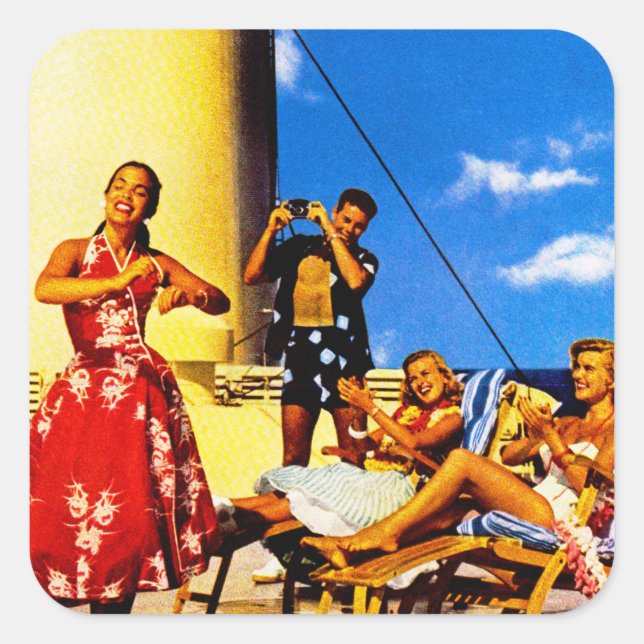 Die Lurline ist Hawaii Quadratischer Aufkleber (Vorderseite)