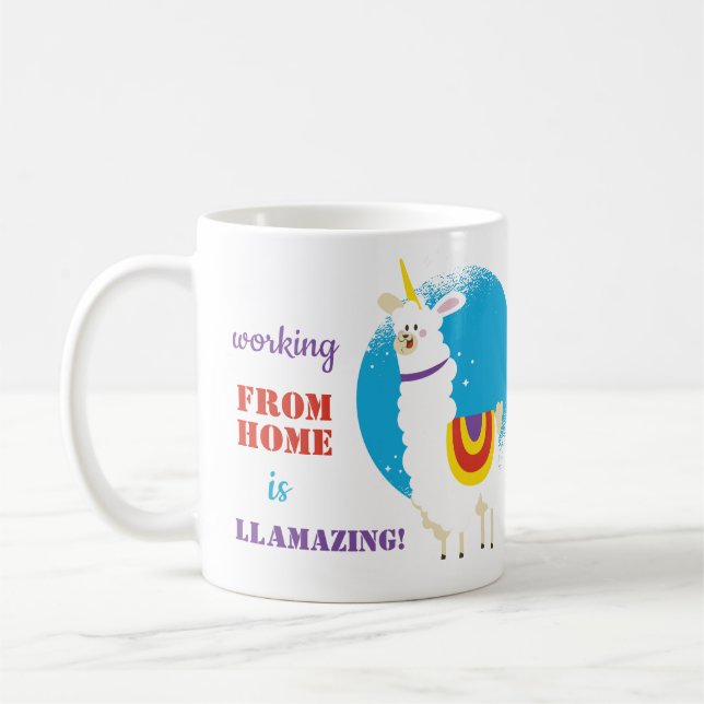 Die lustige Arbeit von Zuhause ist Llamazing Lama  Kaffeetasse (Links)