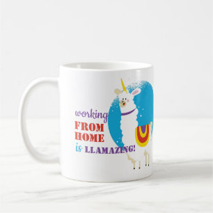 Die lustige Arbeit von Zuhause ist Llamazing Lama  Kaffeetasse