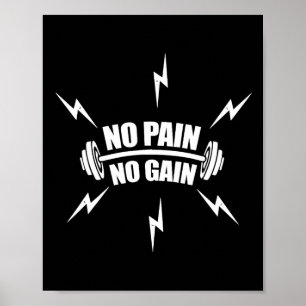 Die lustige Bodybuilding ohne Schmerz, ohne Schmer Poster