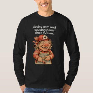 Die lustige Feuerwehrtruppe Rette Katzen, die Pani T-Shirt