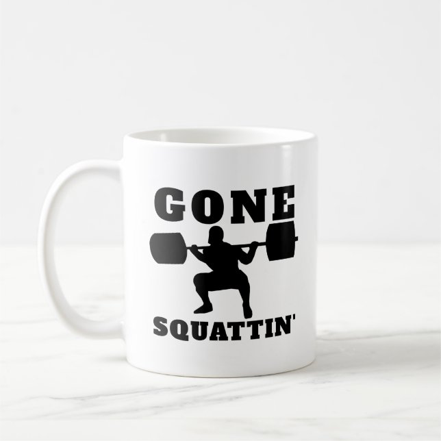 Die lustige Fitness von Gone Squattin Kaffeetasse (Links)