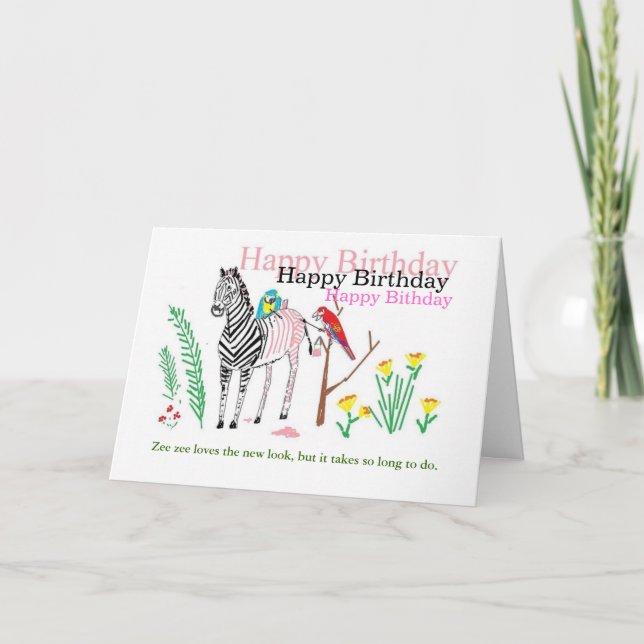 Die lustige Geburtstagskarte für sie. Karte (Vorderseite)