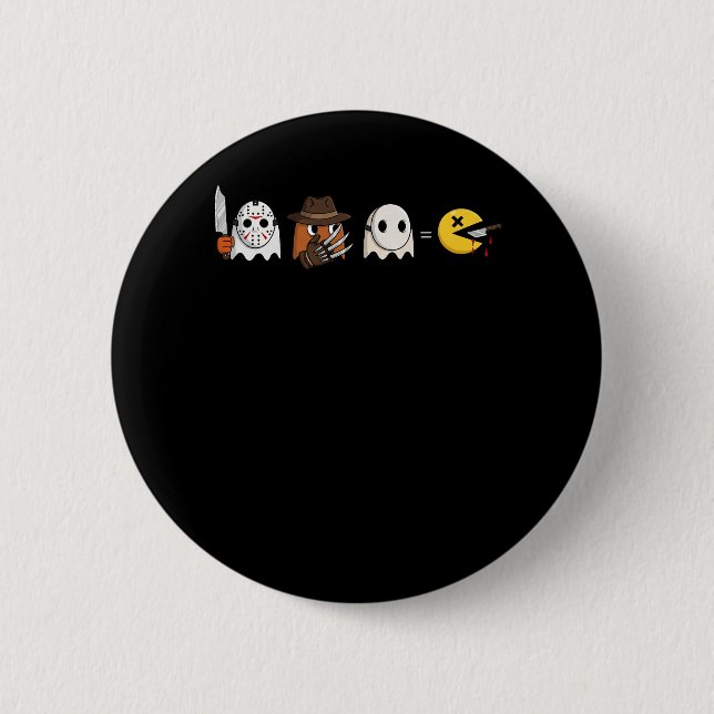 Die lustige Geisterparodie von Halloween-Spielern Button (Vorderseite)