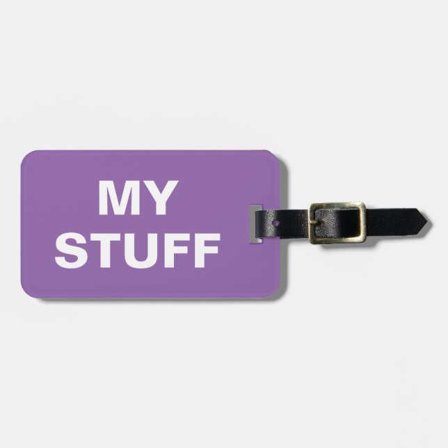 Die lustige Gepäckmarke mit "My Stuff" darauf Gepäckanhänger (Vorderseite horizontal)