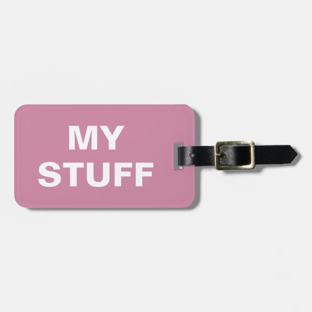 Die lustige Gepäckmarke mit "My Stuff" darauf Gepäckanhänger (Vorderseite horizontal)