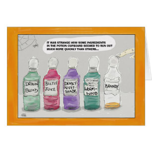 Die lustige Halloween Cartoon Grußkarte: Tränke..
