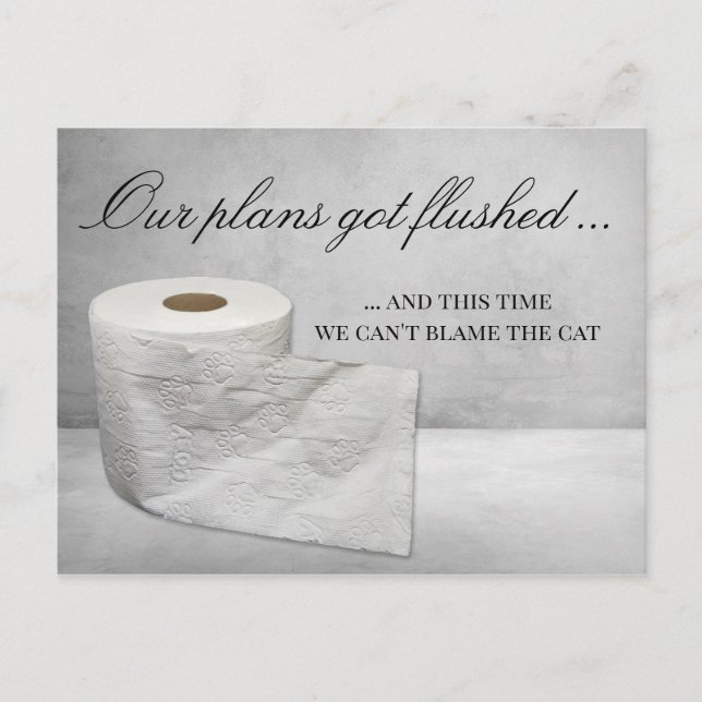 Die lustige Katze ändert das Datum Hochzeit Postpo Ankündigungspostkarte (Vorderseite)