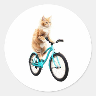 Die lustige Katze Runder Aufkleber