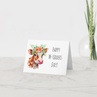 Die lustige Niedliche Kuh Pun Mother Day Card Karte