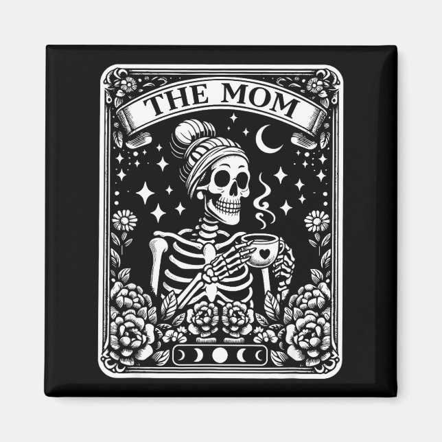 Die lustige Tarotkarte Die Mutter Skelett-Mutter S Magnet (Vorne)