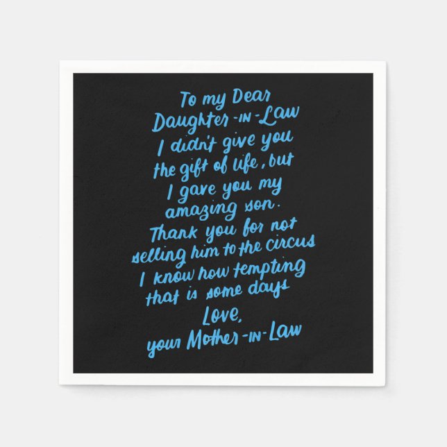 Die lustige Tochter im Jura zu meiner lieben Tocht Serviette (Vorderseite)