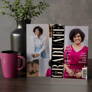 Die lustige Trend-Magazin-Cover-Abschlussfeier  Folieneinladung